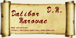 Dalibor Marovac vizit kartica